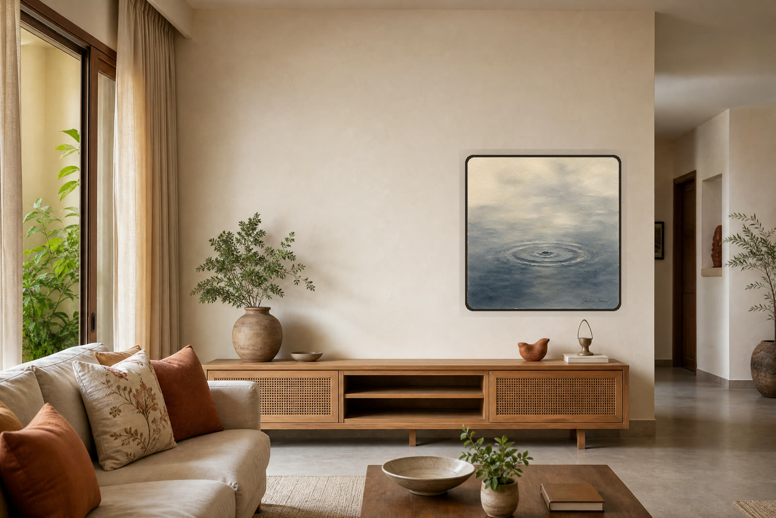 The Sound of One Drop — Warm living room