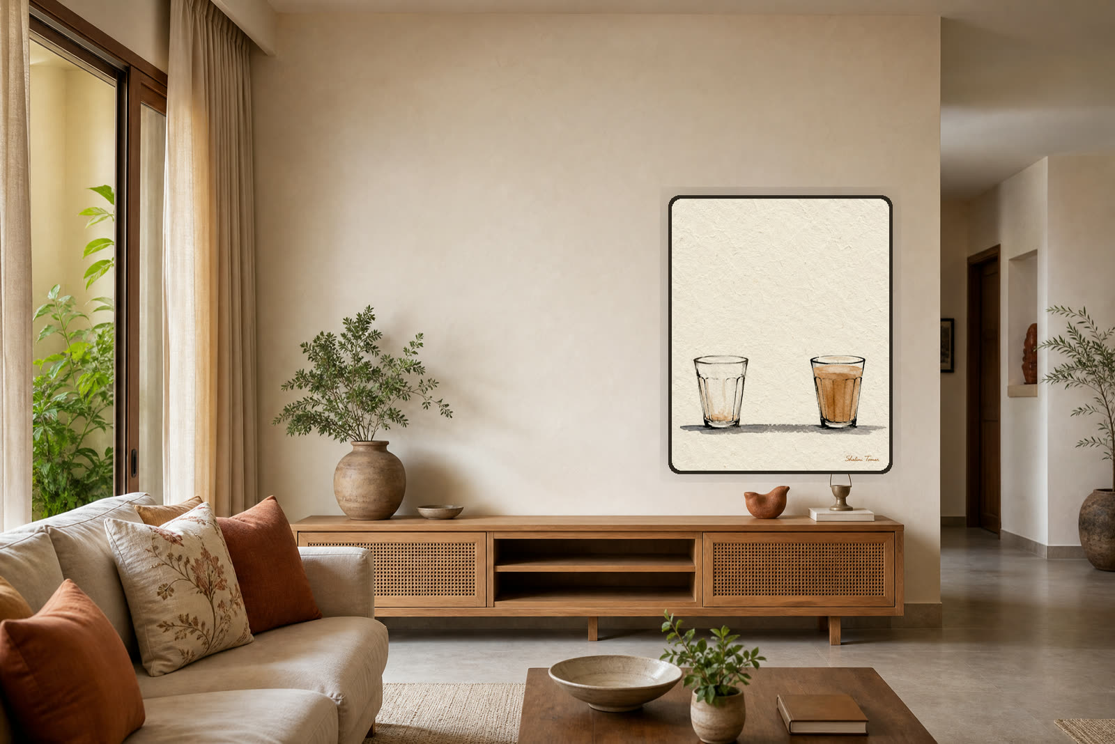 Chai for Two, One Left Waiting — Warm living room