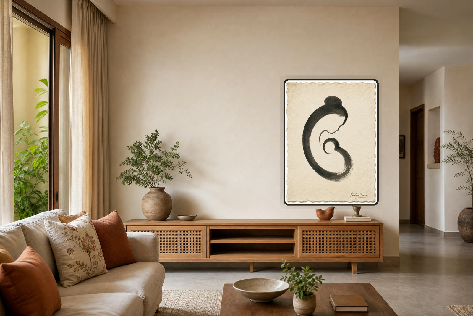 The First Embrace — Warm living room