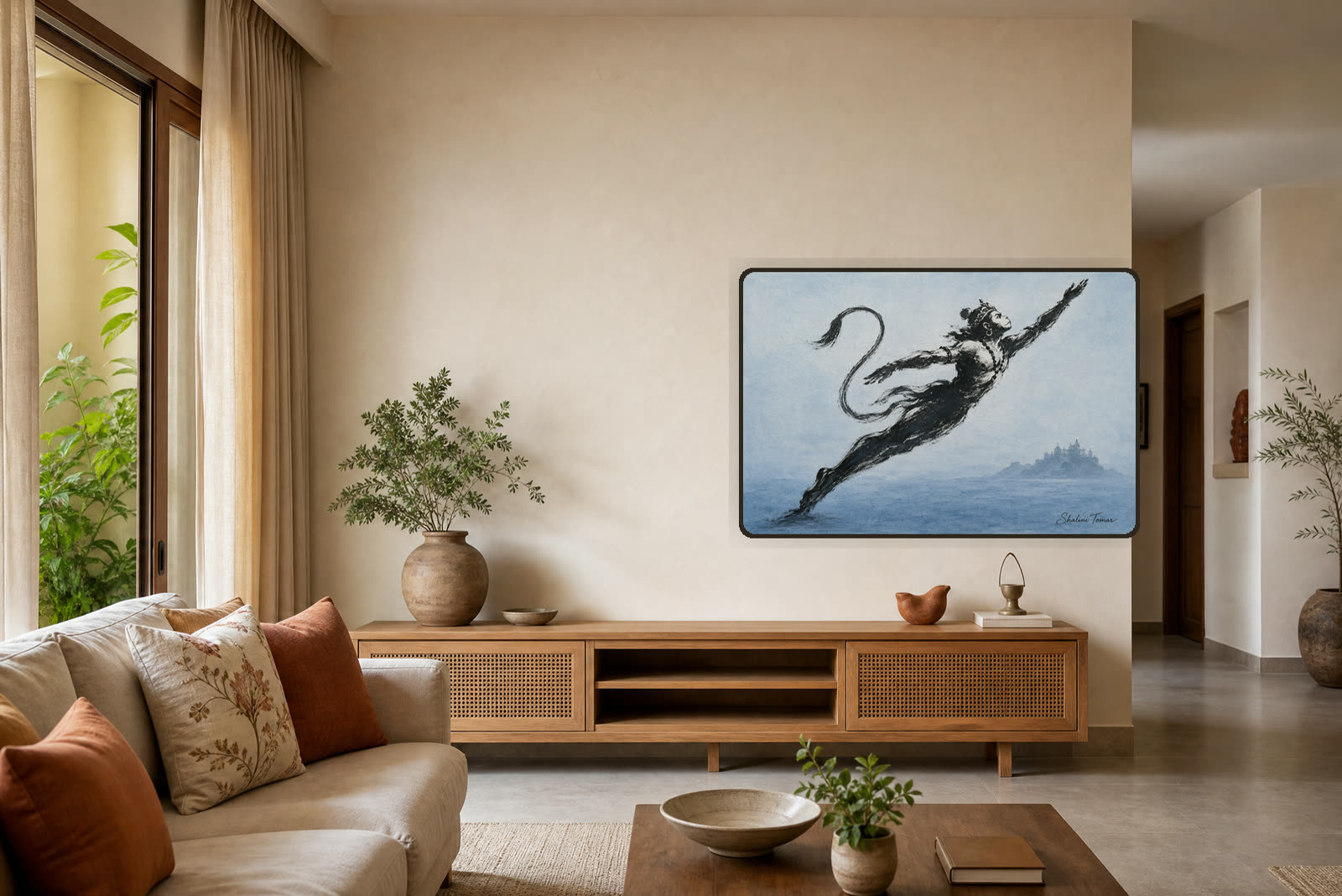 Hanuman's Leap Across the Ocean — Warm living room