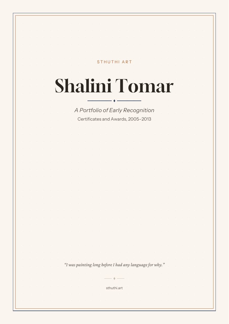 Cover of Shalini Tomar's Early Recognition portfolio