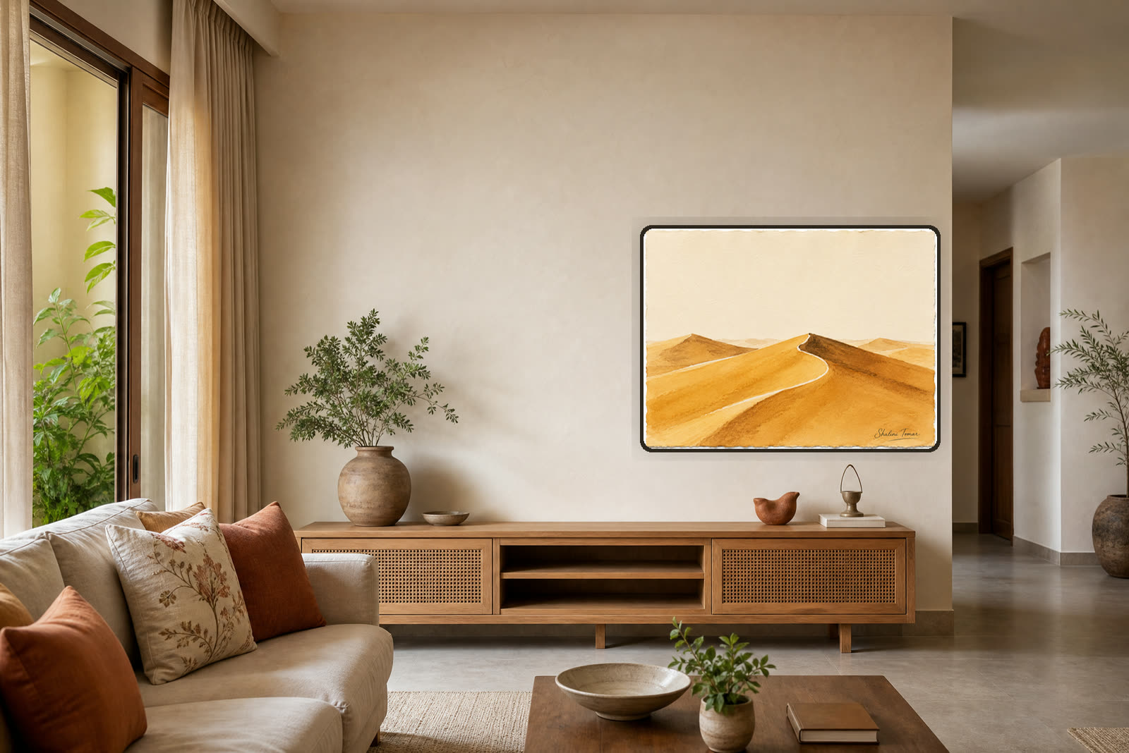 Where the Dunes Become Wind — Warm living room