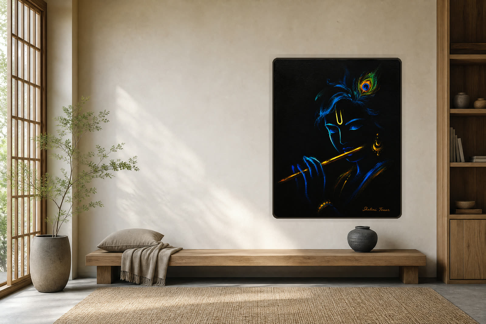 Midnight Raga: Krishna with the Flute — Meditation room