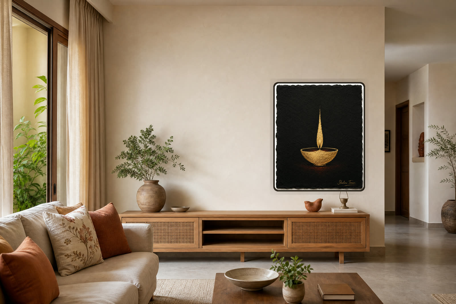 Akhand Jyoti: The Eternal Flame — Warm living room