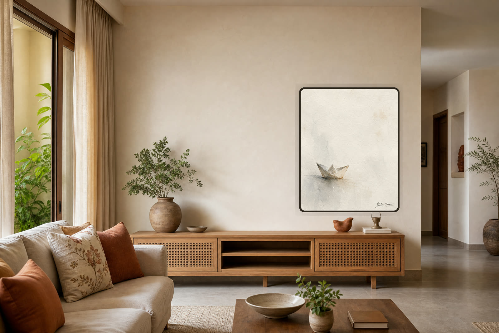 The Quiet Voyage — Warm living room